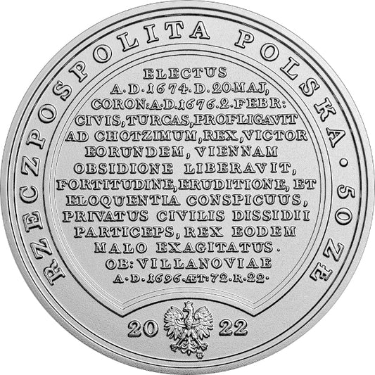 50 zł, Skarby Stanisława Augusta - Jan III Sobieski, 2022
